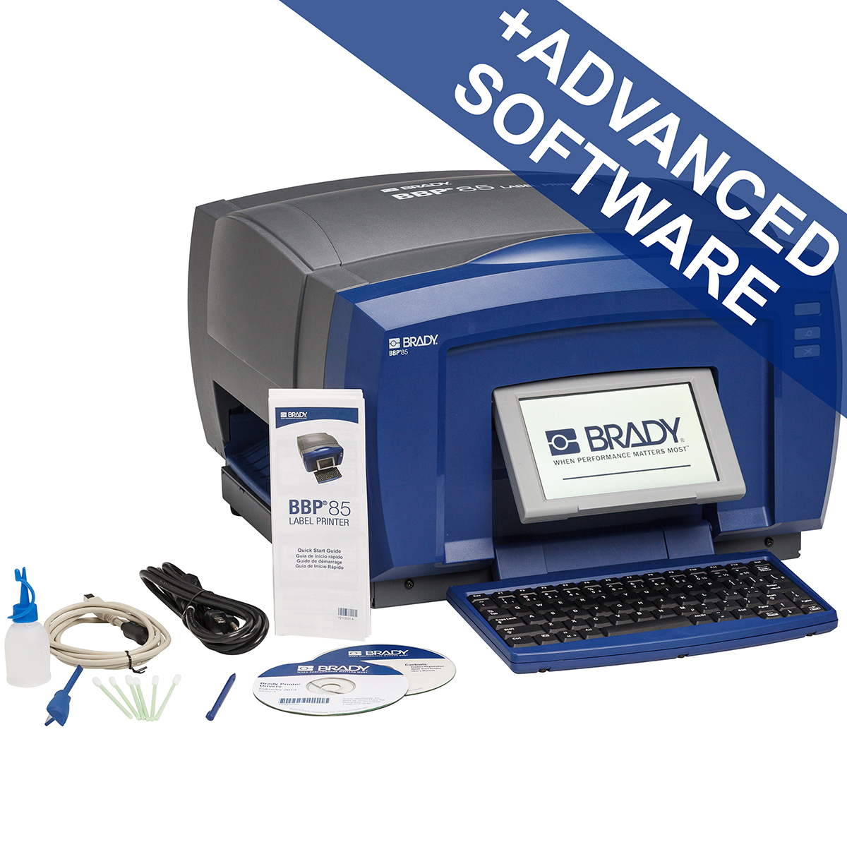 Imprimante de panneaux et d'étiquettes BBP85 - Version avec clavier AZERTY et suite Identification de sécurité et d'installations de Brady Workstation