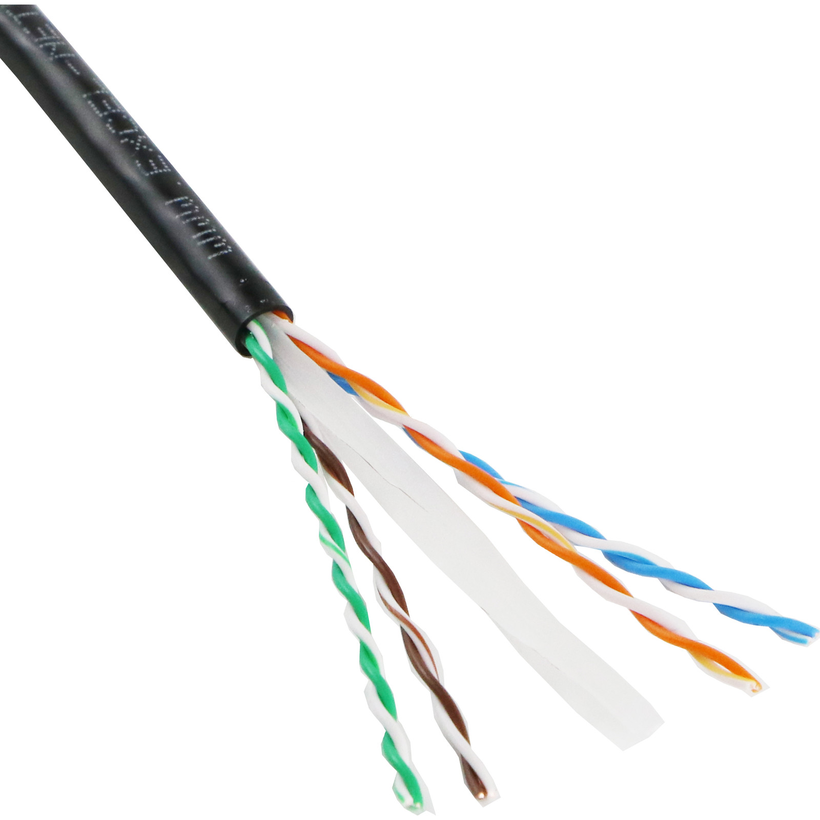 Câble à paires torsadées non blindées U/UTP de catégorie 6 à usage extérieur (PE) - Noir