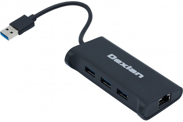 DEXLAN ADAPT USB 3.0 VERS GIGABIT + HUB 3 PORTS USB 3.0