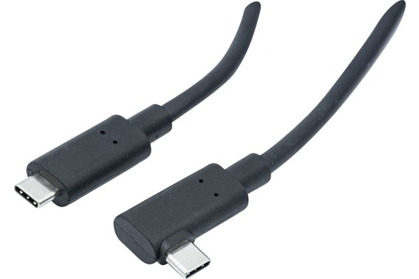 CORDON USB 3.2 Gen2 hybride Type-C / Type-C coudé - 10 M