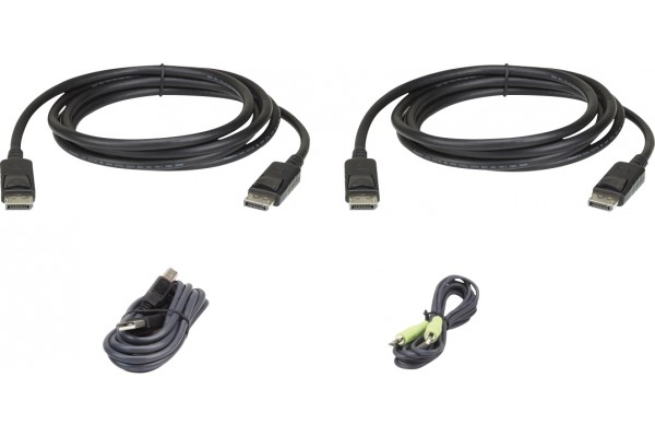 ATEN 2L-7D03UDPX5 CABLE KVM DualDisplayPort USB audio - 3 m