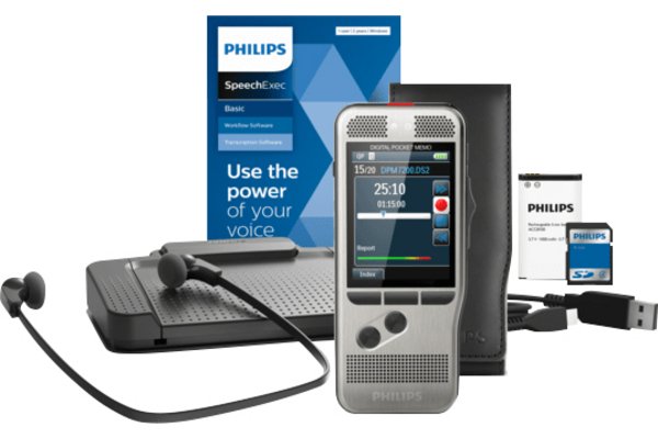PHILIPS kit DPM7700 + Pocket-Mémo 7200 et le kit de transcription LFH7177