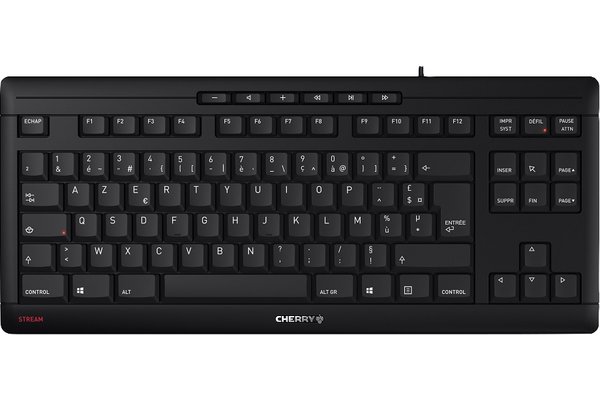 CHERRY Clavier Stream Keyboard TKL compact USB noir