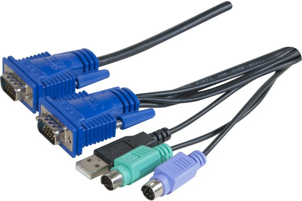 Dexlan cordon combo kvm VGA/PS2+USB - 5,0m