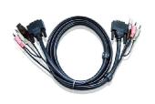 Aten 2L-7D03UD cordon KVM DVI/USB/Audio Dual Link - 3M