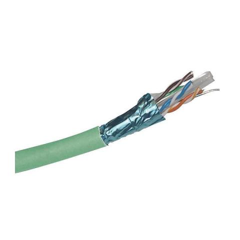 Câble à paires torsadées blindé (F/UTP - Catégorie 6 - LSOH - Vert clair - 500 m