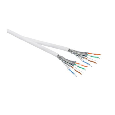 Câble à paires torsadées blindée S/FTP - Catégorie 6A - Blanc -Double
