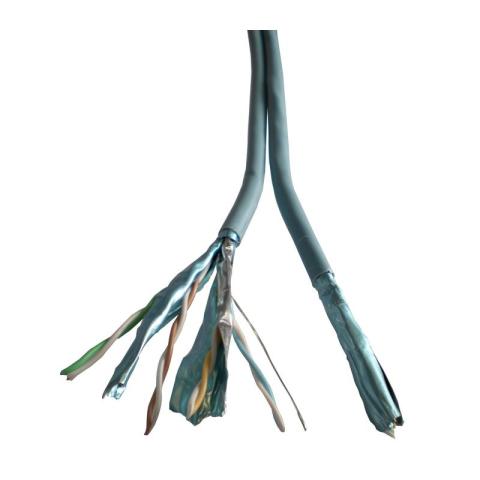Double-câble à paire torsadée et blindée en S F/FTP - LSOH - Catégorie 6A - 500m - Gaine aqua