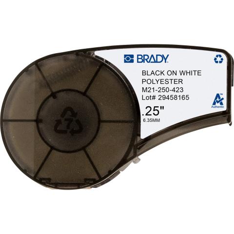 Etiquettes d'identification générale et de composants en polyester blanc brillant pour étiqueteuse BMP21-PLUS