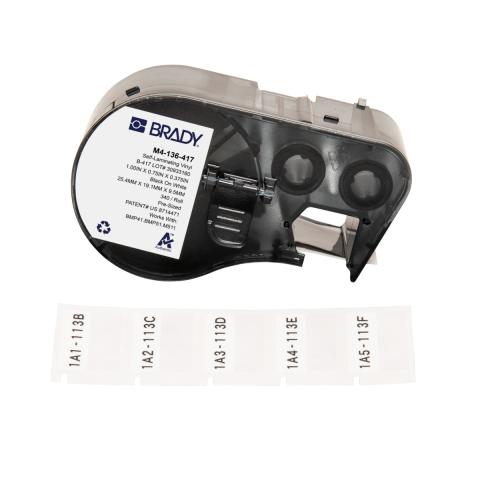 Étiquettes en vinyle auto-protégées pour fils et câbles pour étiqueteuses BMP41, BMP51 et M511