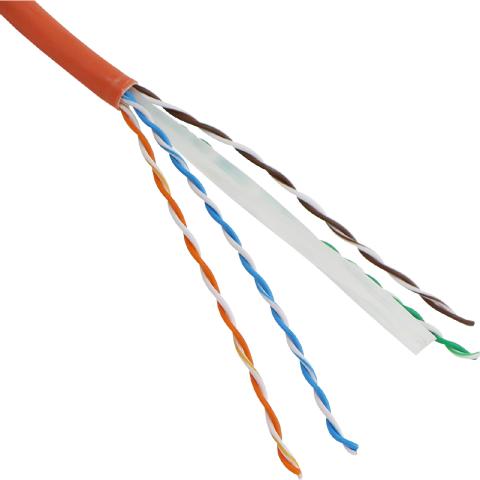 Câble à paires torsadées non blindées U/UTP de catégorie 6 LSOH - Orange - Touret 500m